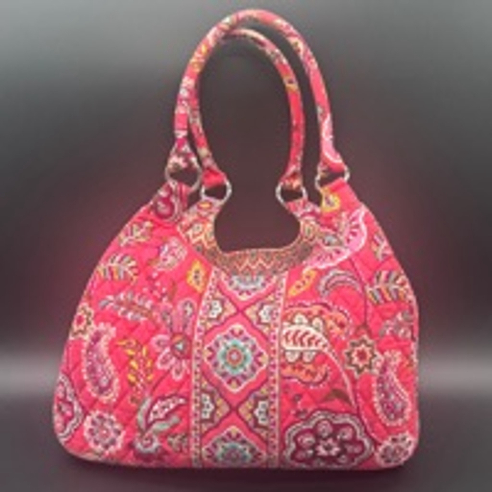 VERA BRADLEY Call Me Coral Angle Tote with Rolled Handles